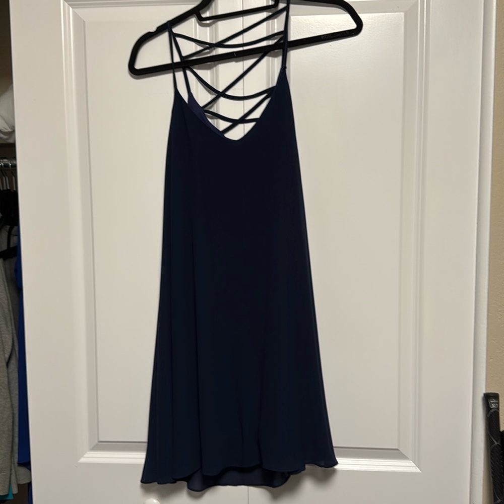 Navy Blue Strapless Dress